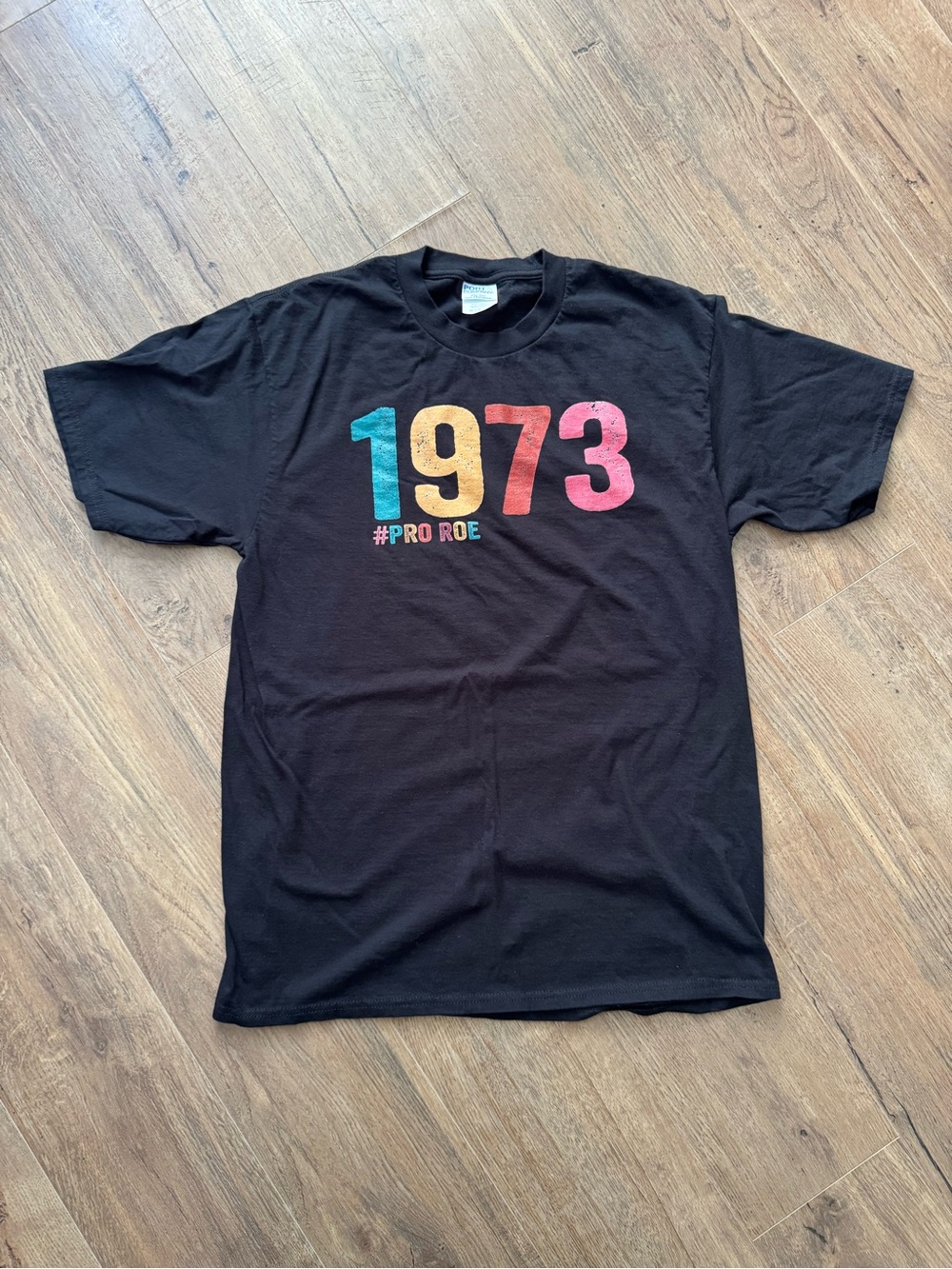 1973 #Pro Roe Graphic T-Shirt Black Short Sleeve Feminist Pro-Choice Tee